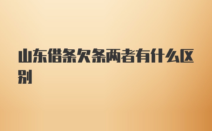 山东借条欠条两者有什么区别