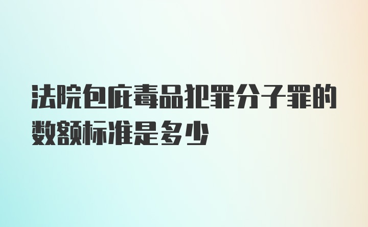 法院包庇毒品犯罪分子罪的数额标准是多少