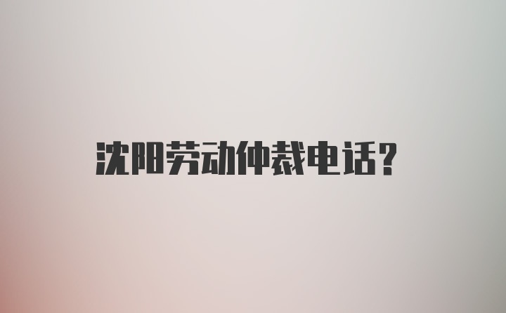 沈阳劳动仲裁电话?