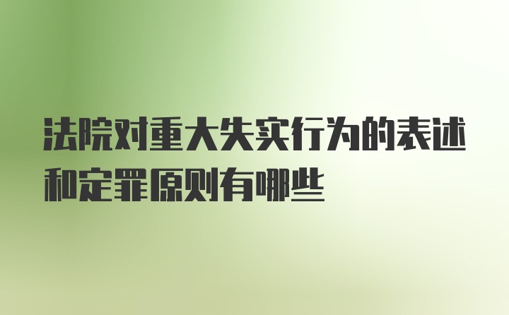 法院对重大失实行为的表述和定罪原则有哪些