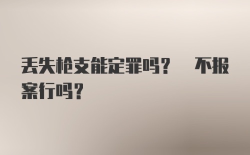 丢失枪支能定罪吗? 不报案行吗?