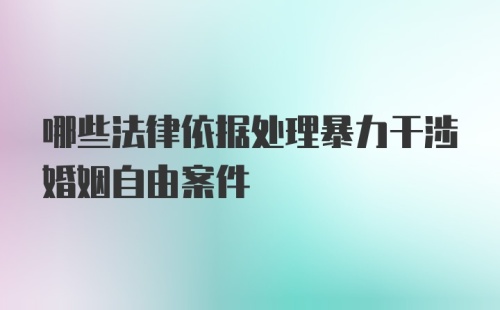 哪些法律依据处理暴力干涉婚姻自由案件