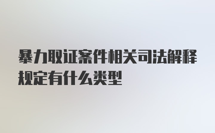 暴力取证案件相关司法解释规定有什么类型