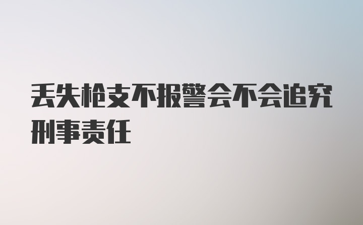 丢失枪支不报警会不会追究刑事责任