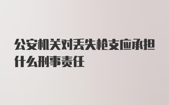 公安机关对丢失枪支应承担什么刑事责任