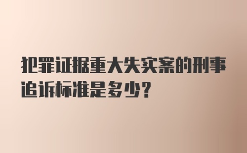 犯罪证据重大失实案的刑事追诉标准是多少？