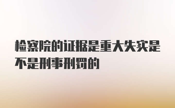 检察院的证据是重大失实是不是刑事刑罚的