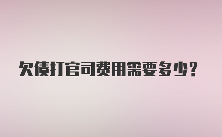 欠债打官司费用需要多少？