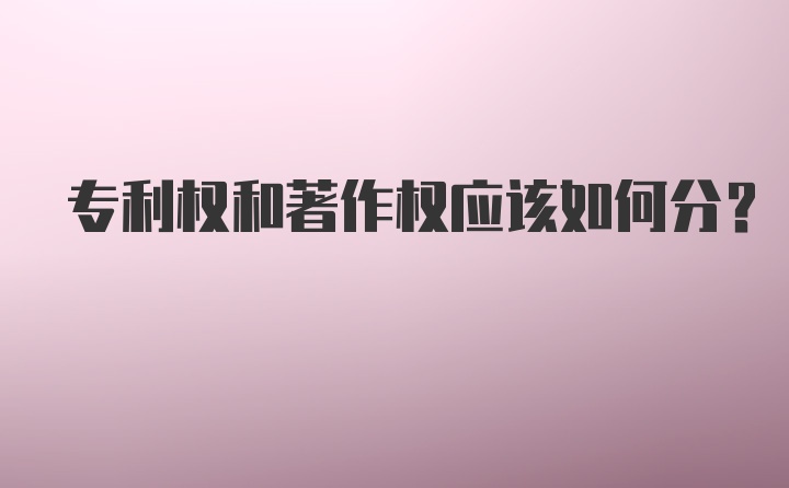 专利权和著作权应该如何分？