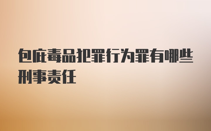 包庇毒品犯罪行为罪有哪些刑事责任