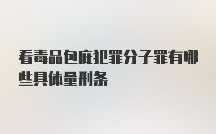 看毒品包庇犯罪分子罪有哪些具体量刑条