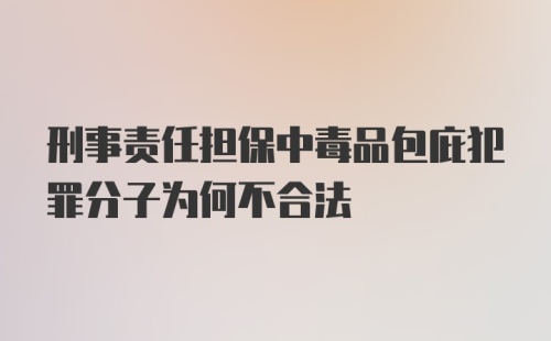 刑事责任担保中毒品包庇犯罪分子为何不合法