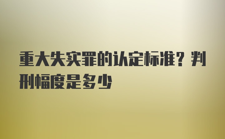 重大失实罪的认定标准？判刑幅度是多少