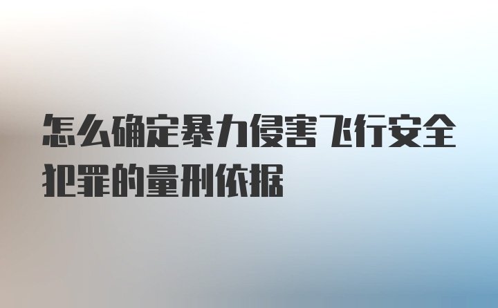 怎么确定暴力侵害飞行安全犯罪的量刑依据