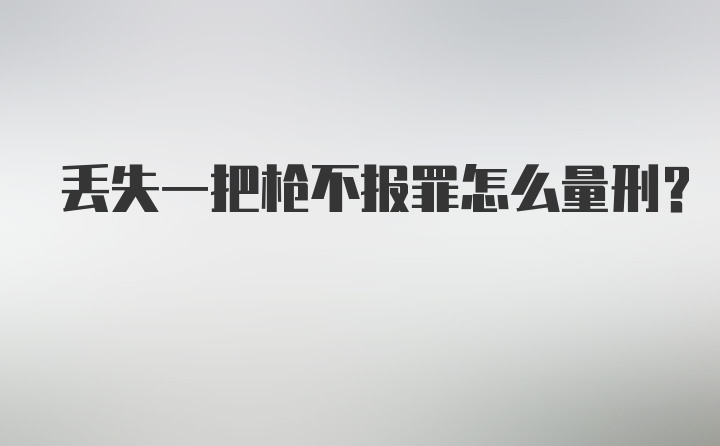 丢失一把枪不报罪怎么量刑？