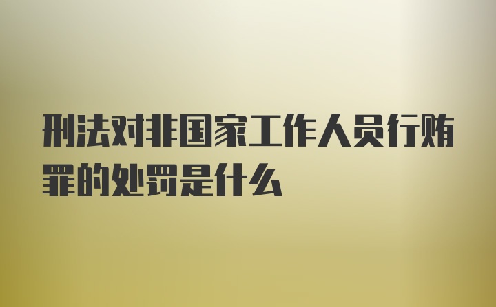 刑法对非国家工作人员行贿罪的处罚是什么