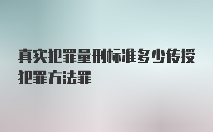 真实犯罪量刑标准多少传授犯罪方法罪