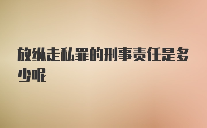 放纵走私罪的刑事责任是多少呢