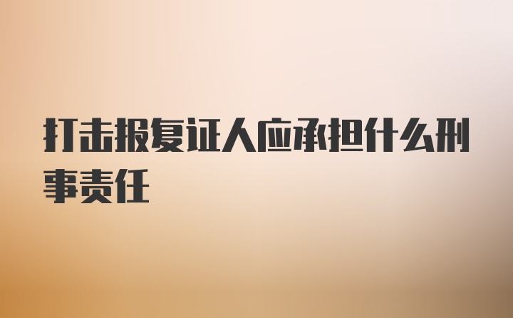 打击报复证人应承担什么刑事责任