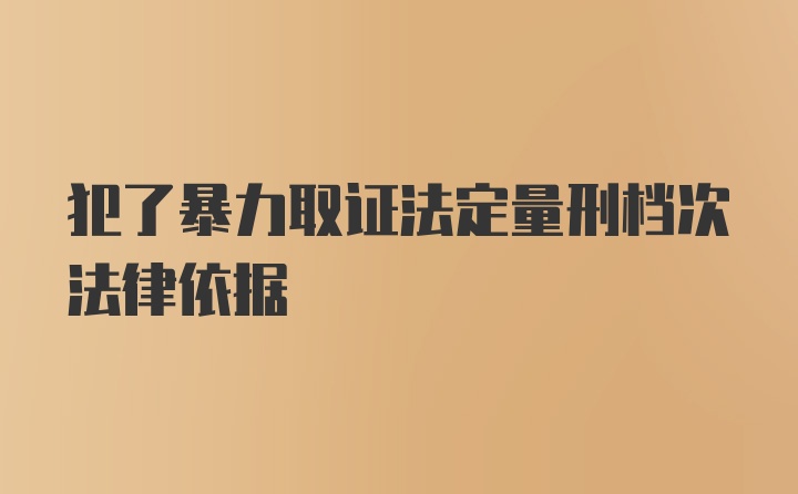 犯了暴力取证法定量刑档次法律依据