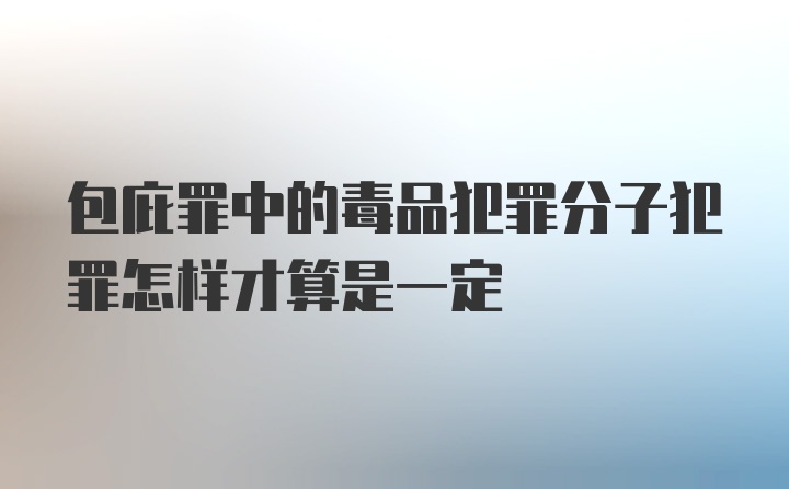 包庇罪中的毒品犯罪分子犯罪怎样才算是一定