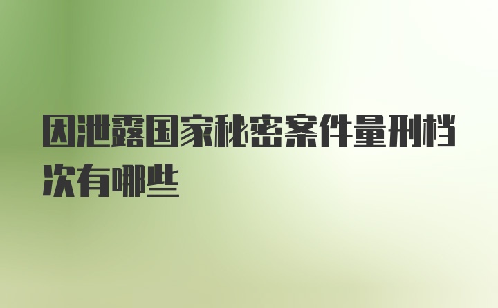 因泄露国家秘密案件量刑档次有哪些