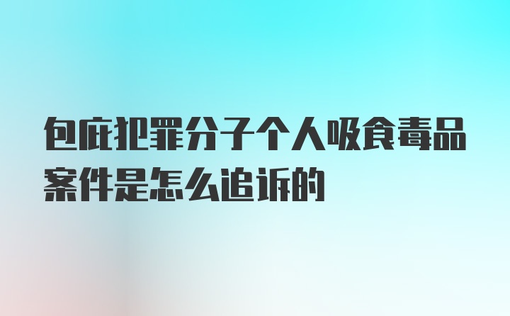 包庇犯罪分子个人吸食毒品案件是怎么追诉的