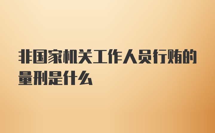 非国家机关工作人员行贿的量刑是什么