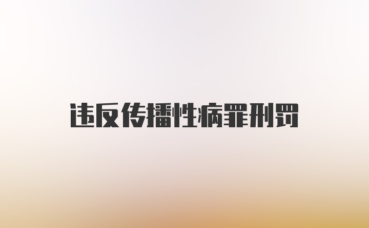 违反传播性病罪刑罚