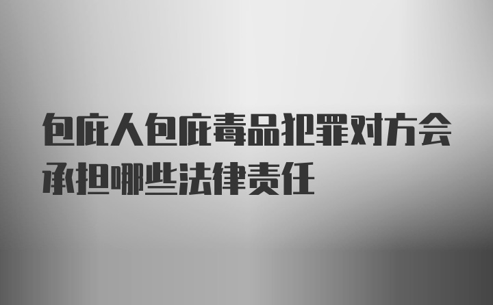 包庇人包庇毒品犯罪对方会承担哪些法律责任