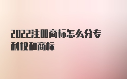 2022注册商标怎么分专利权和商标