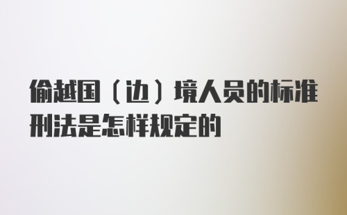 偷越国（边）境人员的标准刑法是怎样规定的