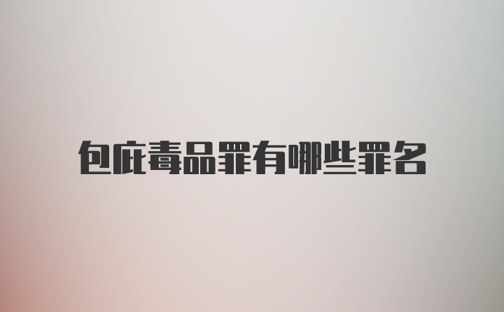 包庇毒品罪有哪些罪名