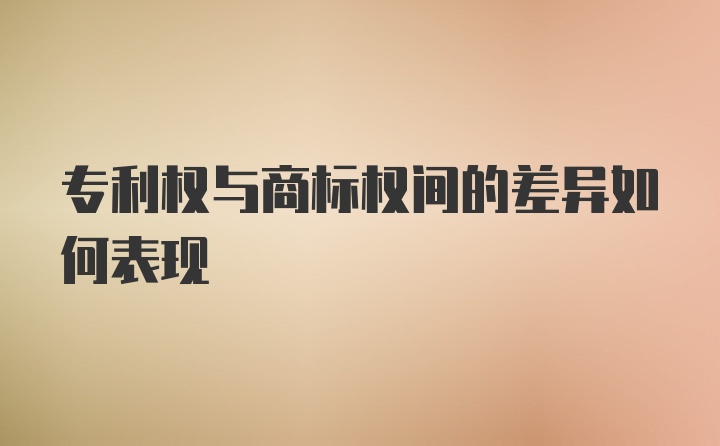 专利权与商标权间的差异如何表现