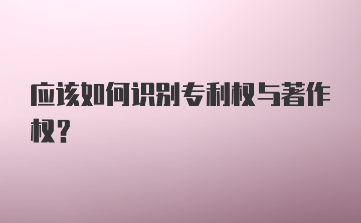 应该如何识别专利权与著作权？