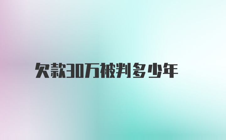 欠款30万被判多少年