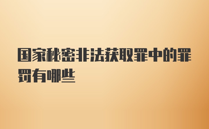 国家秘密非法获取罪中的罪罚有哪些