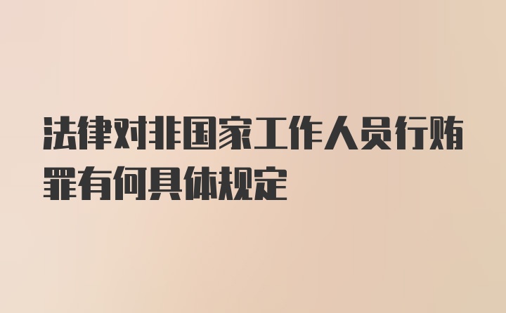 法律对非国家工作人员行贿罪有何具体规定