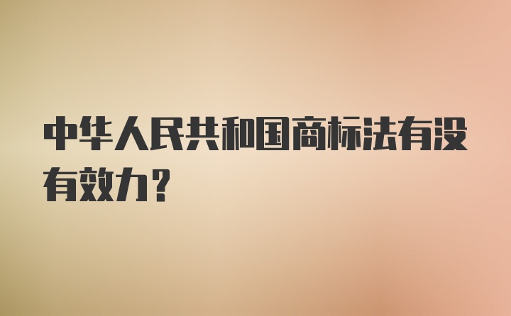 中华人民共和国商标法有没有效力？