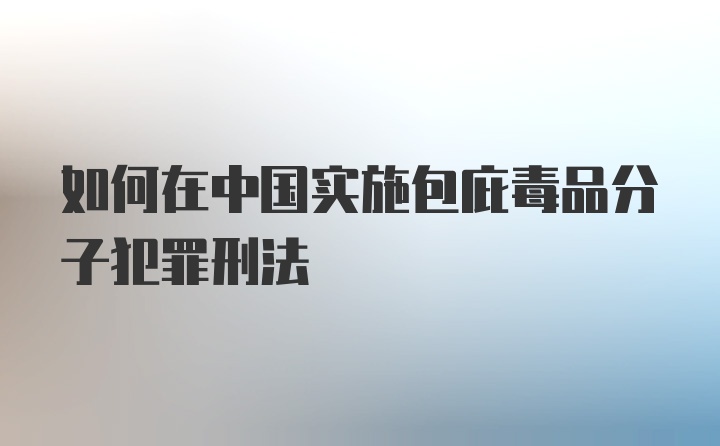 如何在中国实施包庇毒品分子犯罪刑法