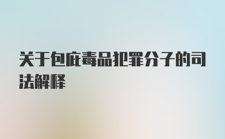 关于包庇毒品犯罪分子的司法解释