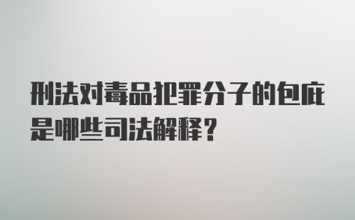 刑法对毒品犯罪分子的包庇是哪些司法解释？