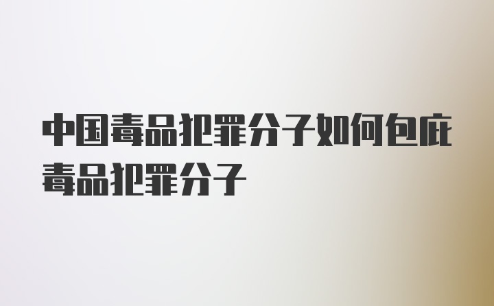 中国毒品犯罪分子如何包庇毒品犯罪分子