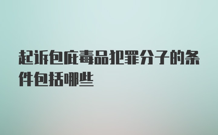 起诉包庇毒品犯罪分子的条件包括哪些