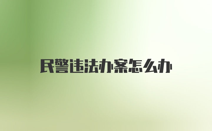 民警违法办案怎么办