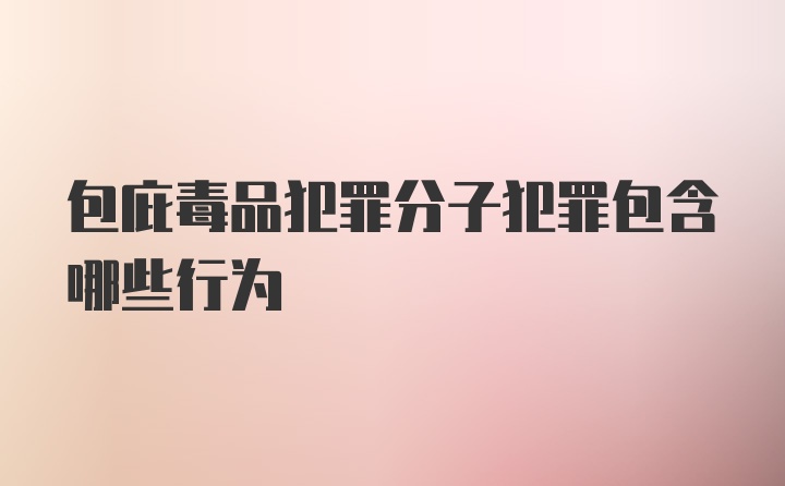 包庇毒品犯罪分子犯罪包含哪些行为