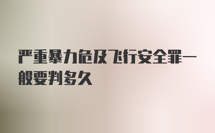 严重暴力危及飞行安全罪一般要判多久