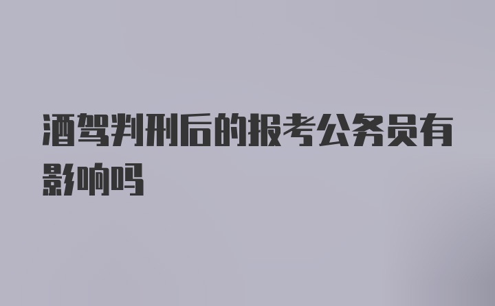 酒驾判刑后的报考公务员有影响吗