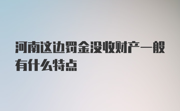 河南这边罚金没收财产一般有什么特点