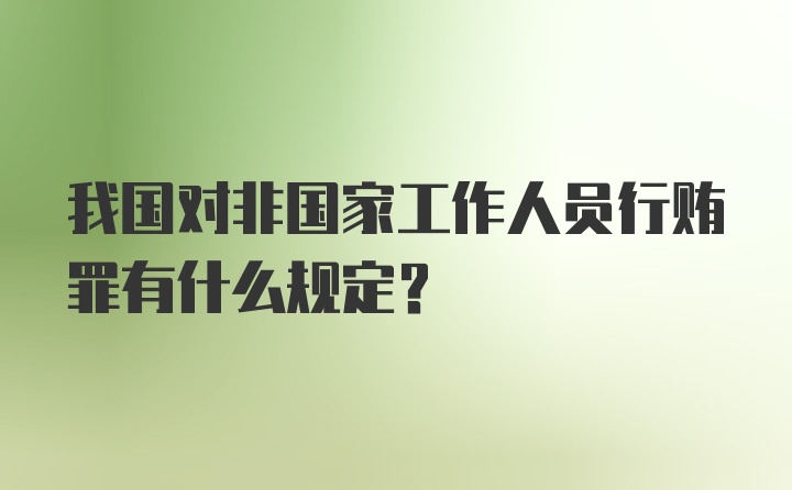 我国对非国家工作人员行贿罪有什么规定？